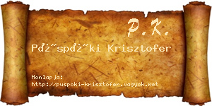 Püspöki Krisztofer névjegykártya